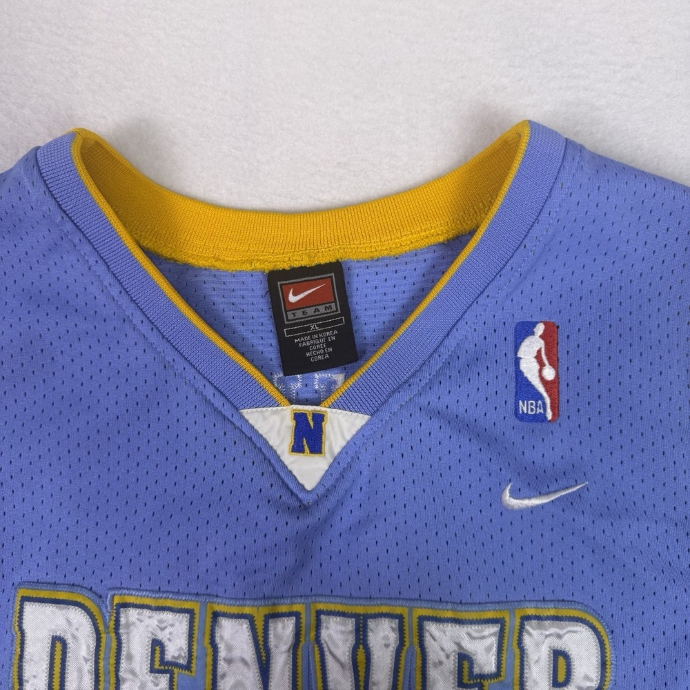 Nike Denver Nuggets Carmelo Anthony Jersey Men's XL +2 Blue Stitched NBA #15 - Picture 2 of 7